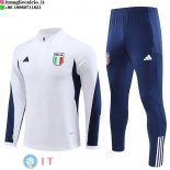 Felpa Da Allenamento Set Completo Italia 2023 Bianco Blu