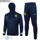 Giacca con Cappuccio e Zip Completa e Pantaloni Francia 2025 Blu Navy