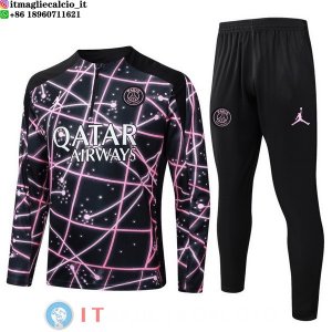 Felpa Da Allenamento Set Completo Paris Saint Germain 25-26 Nero Rosa