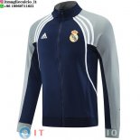 Giacca Lunga Zip Real Madrid 2025/2026 Blu Navy Grigio