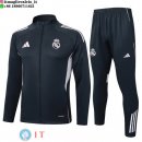 Giacca Lunga Zip Set Completo Real Madrid 25-26 Grigio Navy