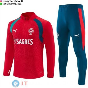 Tuta da Allenamento Bambino Portogallo Mezza Cerniera 2026 Rosso Verde
