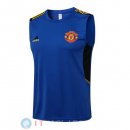 Senza Maniche Maglia Manchester United 2022/2023 Blu