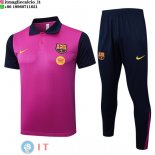 POLO Maglia Set Completo Barcellona 2025/2026 Purpureo Blu