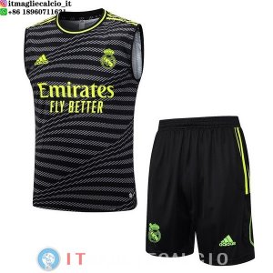 Senza Maniche Set Completo Maglia Real Madrid 2023/2024 Verde Grigio Nero