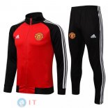 Giacca Set Completo Manchester United 21-22 Rosso I Nero