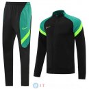 Giacca Set Completo Lunga Zip Nike 22-23 Nero I Verde