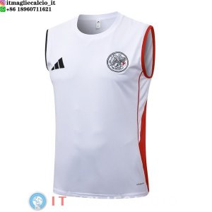 Senza Maniche Maglia Ajax 2025/2026 Bianco Rosso