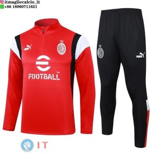 Felpa Da Allenamento Set Completo AC Milan 23-24 Rosso I Nero Bianco