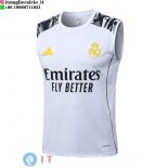 Senza Maniche Maglia Real Madrid 2025/2026 Bianco Blu Senza Maniche Maglia Real Madrid 2025/2026 Bianco Blu