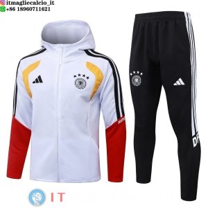 Felpa Cappuccio Set Completo Germania 2026 Bianco Giallo Nero