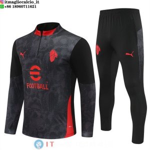 Felpa Da Allenamento Set Completo AC Milan 25-26 Nero Rosso