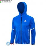 Giacca Felpa Cappuccio Adidas 2023 Blu Bianco