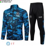 Giacca Set Completo Lunga Zip Bambino Napoli 24-25 Blu Nero