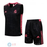 Senza Maniche Set Completo Maglia Real Madrid 2021/2022 Nero Rosa