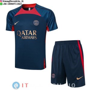 Formazione Maglia Set Completo Paris Saint Germain 2023/2024 Blu Navy Rosso