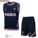 Senza Maniche Set Completo Maglia Paris Saint Germain 2023/2024 Blu Navy Rosso