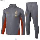 Giacca Lunga Zip Set Completo AC Milan 24-25 Grigio Rosso