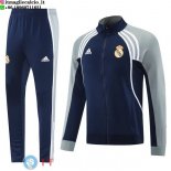 Giacca Lunga Zip Set Completo Real Madrid 25-26 Blu Navy Grigio Giacca Lunga Zip Set Completo Real Madrid 25-26 Blu Navy Grigio