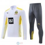 Giacca Set Completo Borussia Dortmund 21-22 Bianco Giallo Grigio