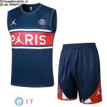 Senza Maniche Set Completo Maglia Paris Saint Germain 2023/2024 Blu Navy I Rosso