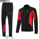 Giacca Lunga Zip Set Completo AC Milan 25-26 Nero Rosso