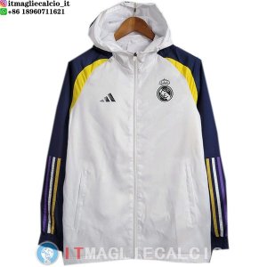 Giacca A Vento Real Madrid 2023/2024 Bianco Blu Giallo