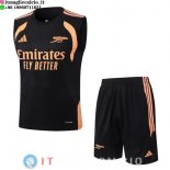 Senza Maniche Set Completo Maglia Arsenal 2026/2027 Nero Arancione Senza Maniche Set Completo Maglia Arsenal 2026/2027 Nero Arancione