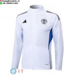 Giacca Lunga Zip Manchester United 25-26 Bianco Blu Giacca Lunga Zip Manchester United 25-26 Bianco Blu