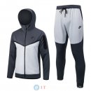 Giacca Felpa Cappuccio Set Completo Nike 22-23 Grigio Navy