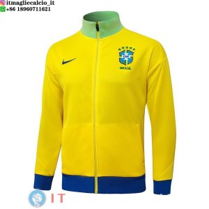 Giacca Full Zip Allenamento Brasile 2026 Giallo Verde