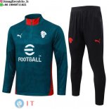 Tuta da Allenamento AC Milan Mezza Cerniera AC Milan 25-26 Verde I Nero