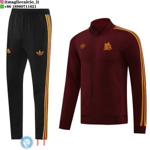 Giacca Set Completo Lunga Zip AS Roma 23-24 Rosso