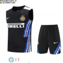 Senza Maniche Set Completo Maglia Inter Milan 2025/2026 Nero Blu