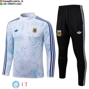 Felpa Da Allenamento Bambino Set Completo Argentina 2026 Bianco I Blu Nero