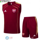 Senza Maniche Set Completo Maglia Arsenal 2025/2026 Borgogna Senza Maniche Set Completo Maglia Arsenal 2025/2026 Borgogna