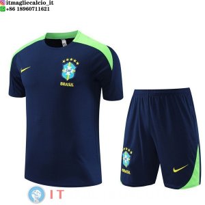 Formazione Set Completo Brasile 2024 Blu Navy Verde