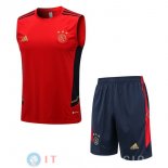 Senza Maniche Set Completo Maglia Ajax 2022/2023 Rosso Blu