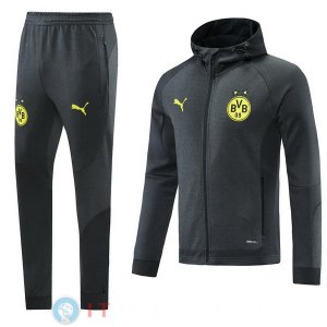 Giacca Felpa Cappuccio Borussia Dortmund 21-22 Grigio Navy Giallo