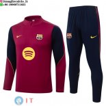 Tuta da Allenamento Bambino Barcellona Mezza Cerniera 26-27 Borgogna Blu Navy
