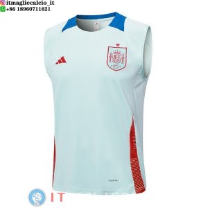 Senza Maniche Maglia Spagna 2024 Blu