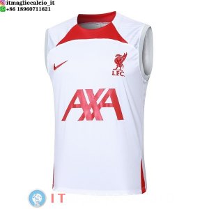 Senza Maniche Maglia Liverpool 2024/2025 Bianco Rosso