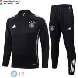 Felpa Da Allenamento Set Completo Bambino Germania 2025 Nero Bianco Felpa Da Allenamento Set Completo Bambino Germania 2025 Nero Bianco