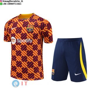 Formazione Bambino Set Completo Maglia Barcellona 2023/2024 Arancione Blu