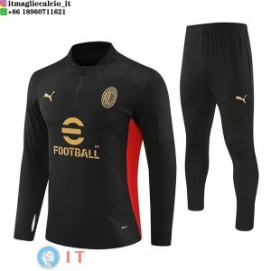 Felpa Da Allenamento Set Completo Bambino AC Milan 24-25 Nero