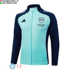 Giacca Lunga Zip Arsenal 25-26 Verde Luce Blu