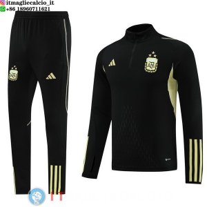 Felpa Da Allenamento Set Completo Argentina 2023 Nero I Giallo