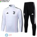 Felpa Da Allenamento Bambino Set Completo Juventus 25-26 Bianco Nero