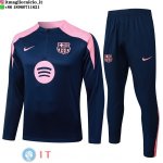 Felpa Da Allenamento Set Completo Barcellona 25-26 Blu Navy Rosa Felpa Da Allenamento Set Completo Barcellona 25-26 Blu Navy Rosa
