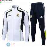 Giacca Lunga Zip Set Completo Real Madrid 25-26 Bianco Nero Verde Giacca Lunga Zip Set Completo Real Madrid 25-26 Bianco Nero Verde